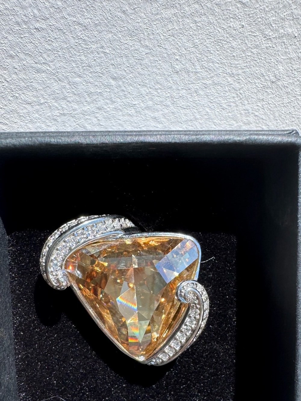 Michelle Monroe large Swarovski cocktail ring.